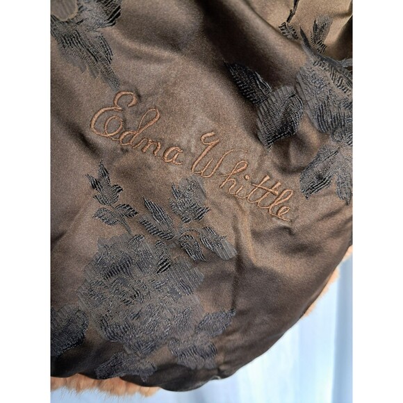 Vintage Stripling's Real Fur Shawl Stole Wrap Carmel Tan Brown Monogrammed - Picture 11 of 17